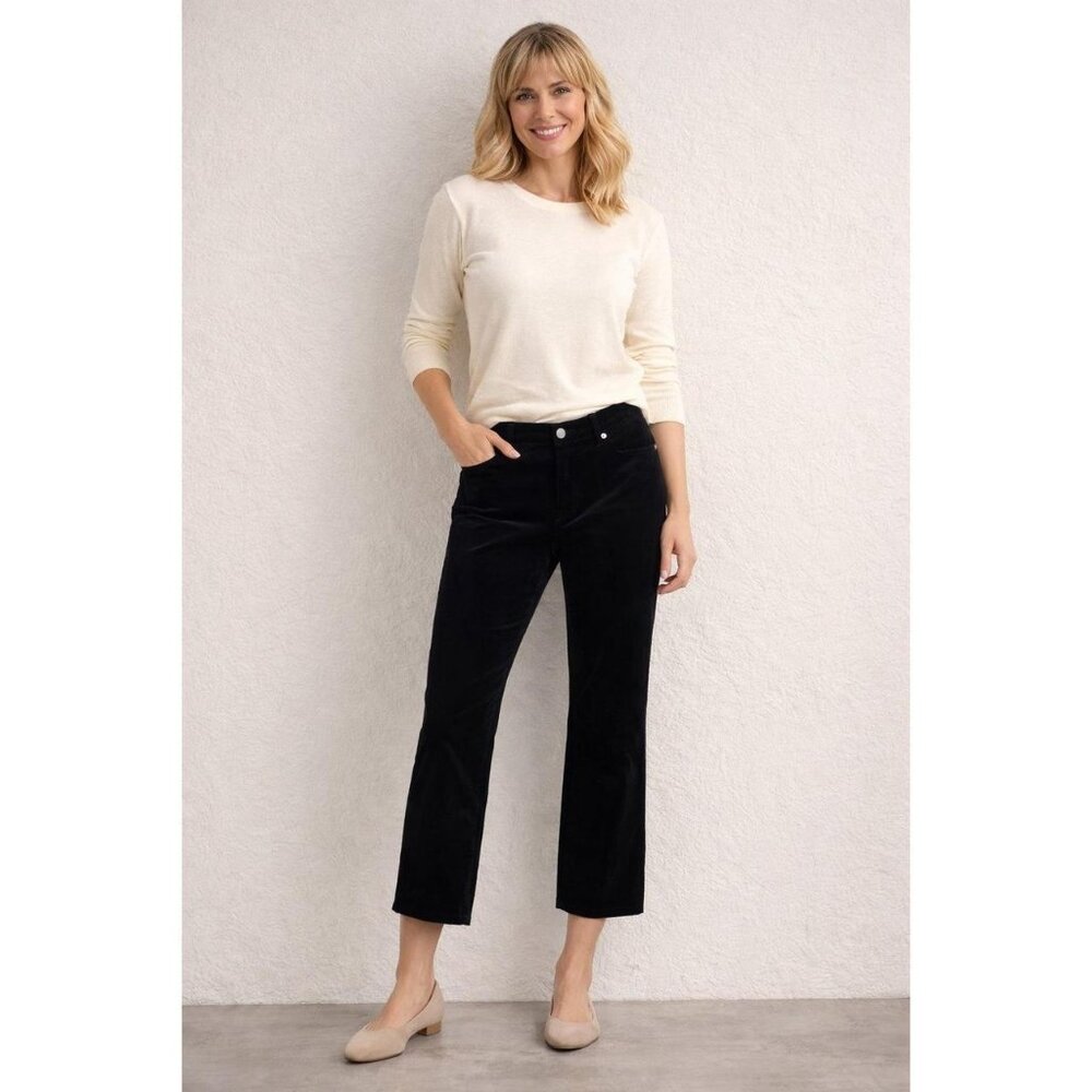 PILCRO Anthropologie Pants Trousers Black Velvet Velour Straight Leg Size 29